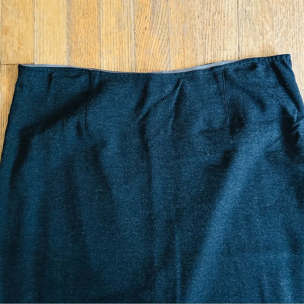 Vocabulary Gray Charcoal Heathered Elastic Waist Stretch Pencil Skirt, size L - Picture 2 of 7